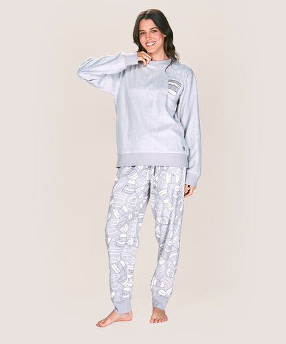 Pijama Mujer Micropolar Silver