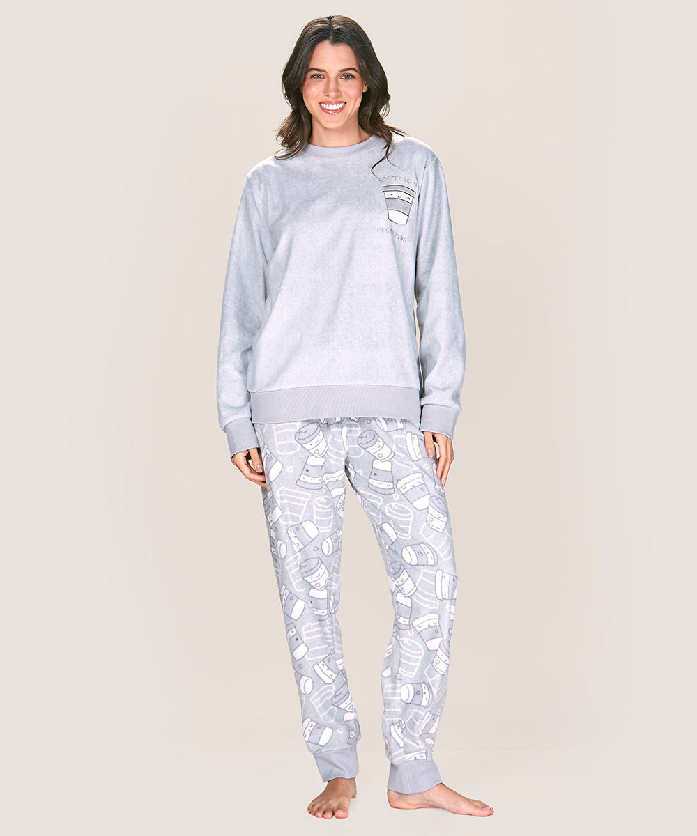 Pijama Mujer Micropolar Silver