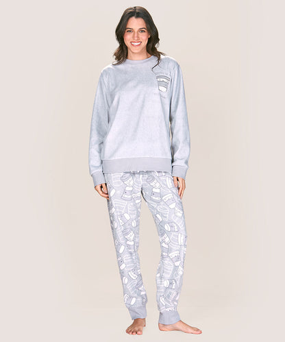 Pijama Mujer Micropolar Silver