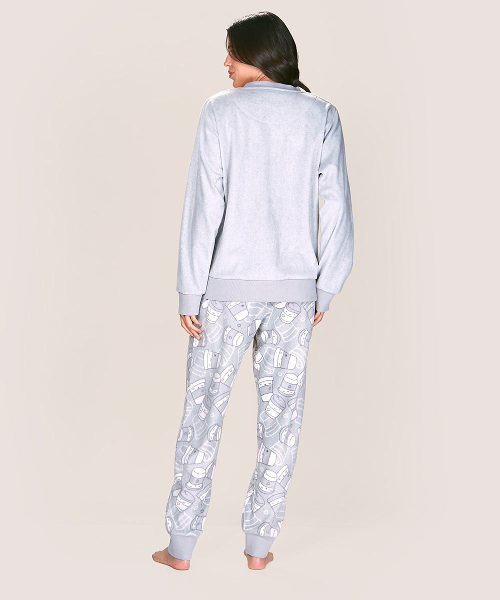 Pijama Mujer Micropolar Silver