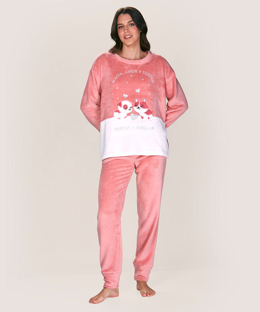 Pijama Mujer Polar Coral