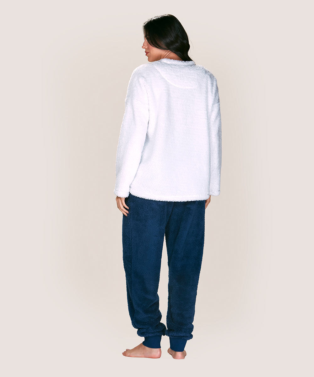 Pijama Mujer Polar Peluche Perla