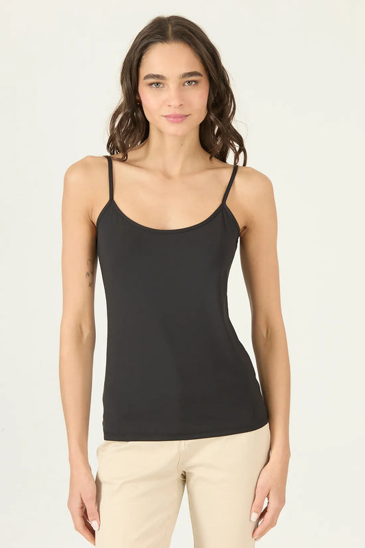Polera Mujer Con Tirantes Negro