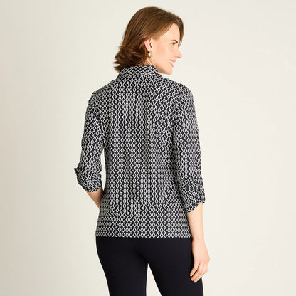 Polera Mujer Azul Estampada