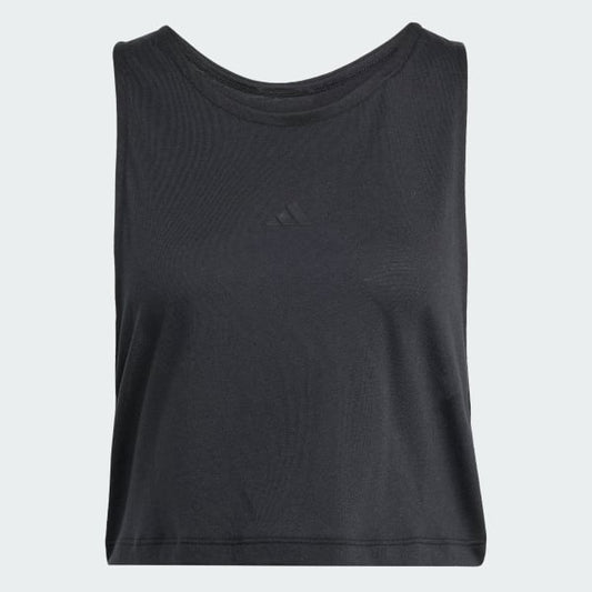 Polera Mujer Corta sin Mangas Essentials Yoga Negro