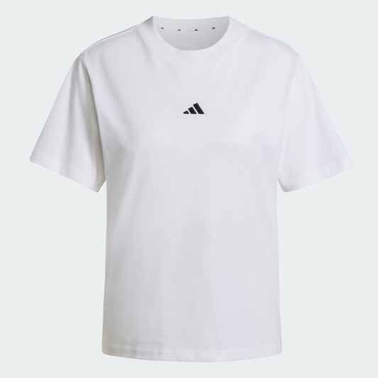 Polera Mujer Essentials Logo Pequeño Algodón Blanco