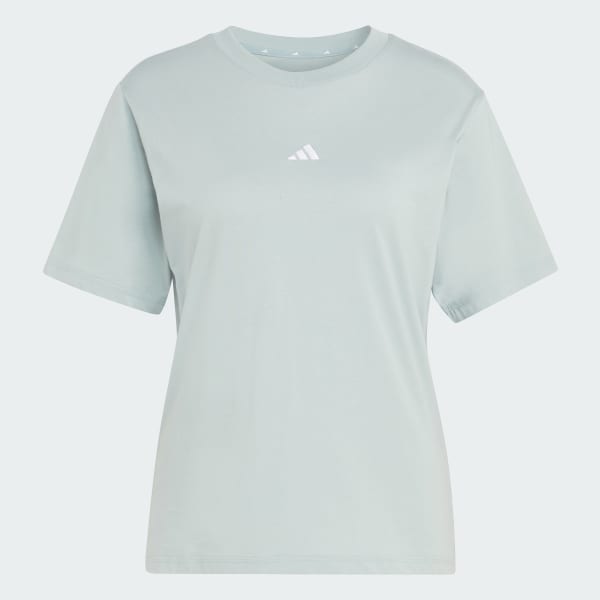 Polera Mujer Essentials Logo Pequeño Algodón Verde Claro