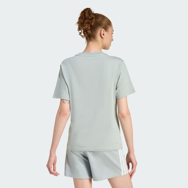 Polera Mujer Essentials Logo Pequeño Algodón Verde Claro