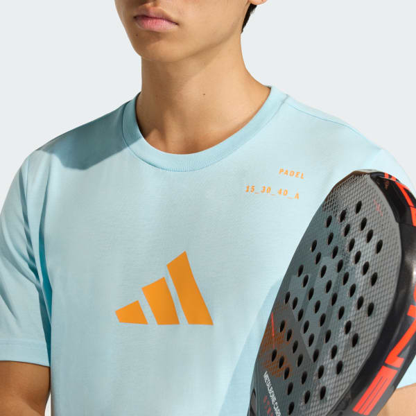 Polera HombreGraphic Padel Category Celeste