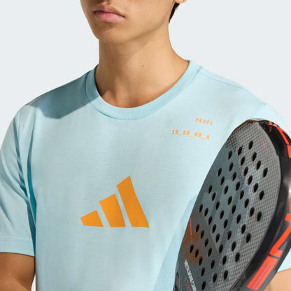 Polera HombreGraphic Padel Category Celeste