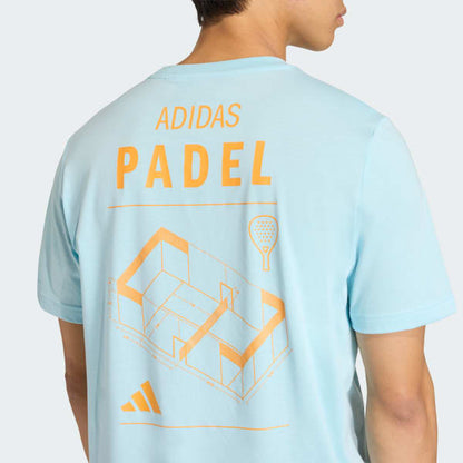 Polera HombreGraphic Padel Category Celeste