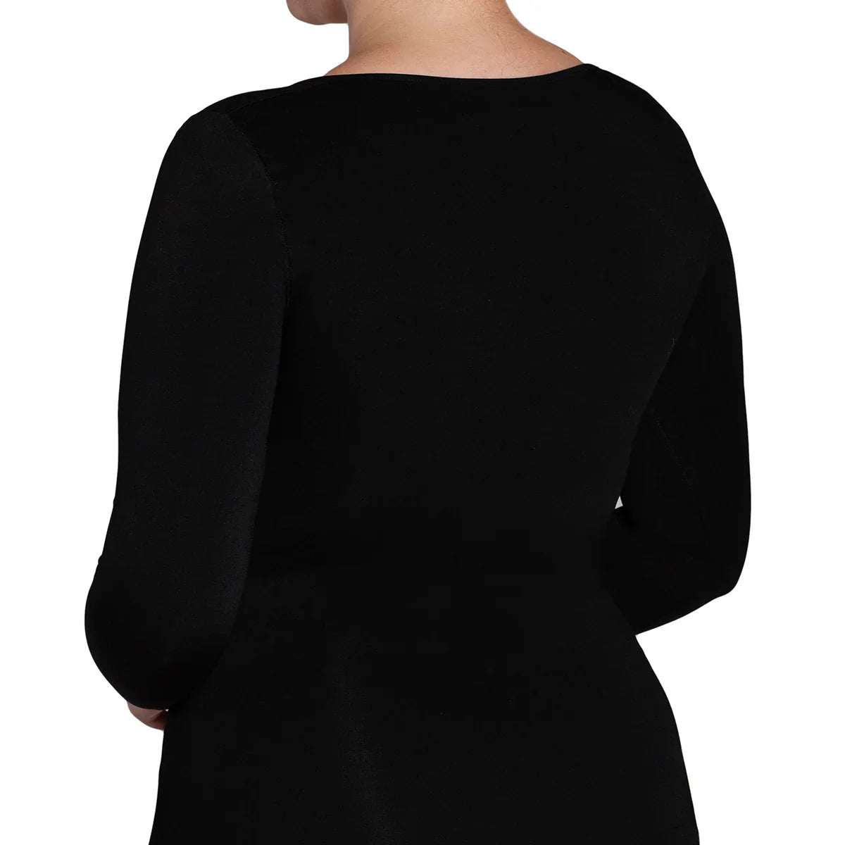 Polera Mujer Manga Larga Escote Cuadrado Negro