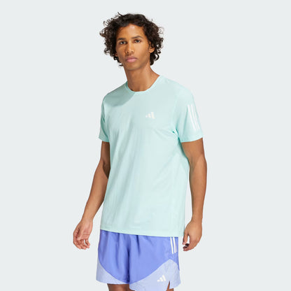 Polera Hombre Running Own the Run Semi Flash Aqua