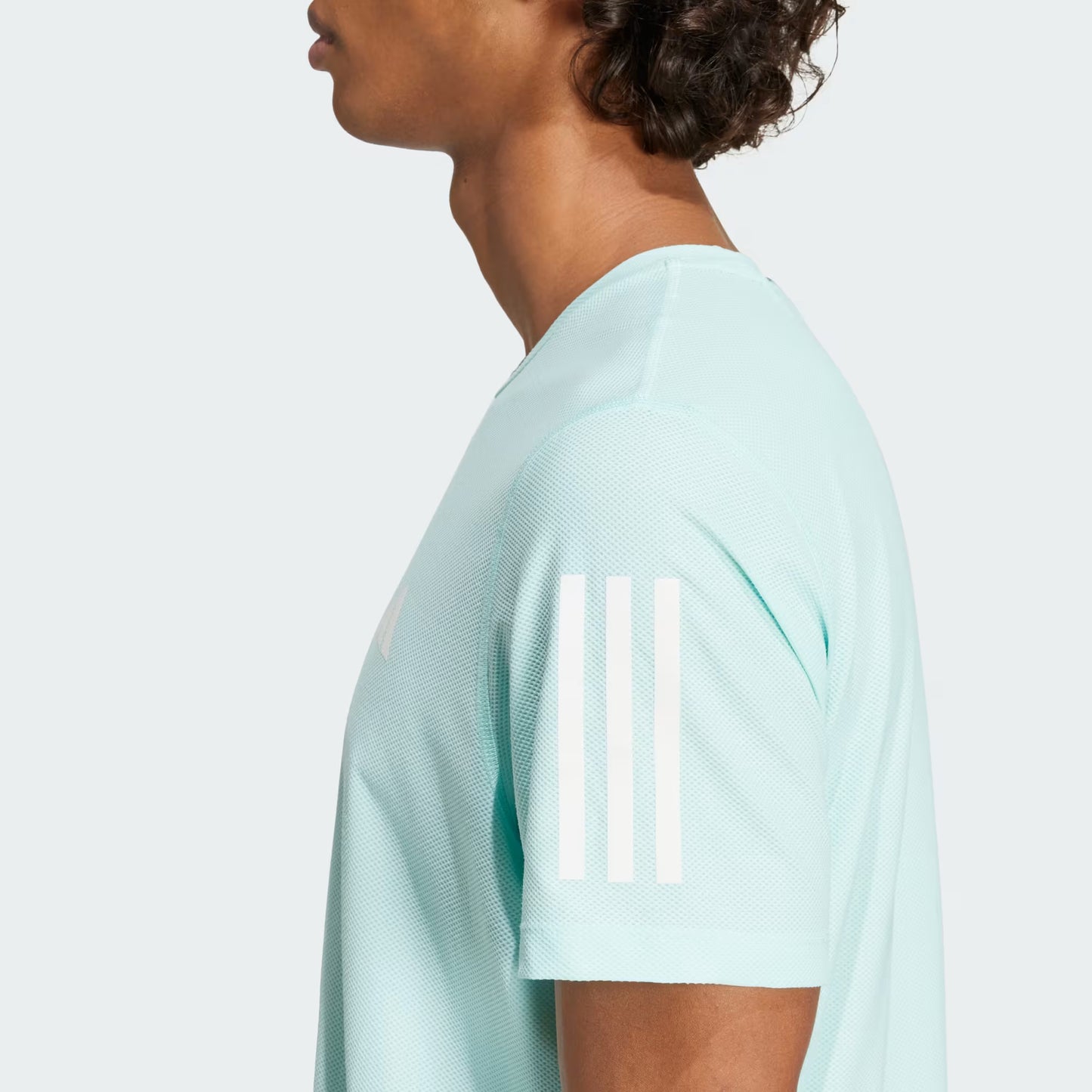 Polera Hombre Running Own the Run Semi Flash Aqua