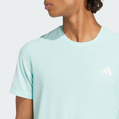 Polera Hombre Running Own the Run Semi Flash Aqua