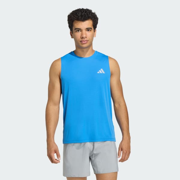 Polera Hombre Sin Mangas de Running adi365 Essentials Azul Real