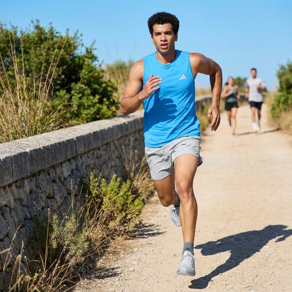 Polera Hombre Sin Mangas de Running adi365 Essentials Azul Real