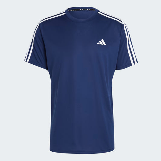 Polera Hombre Train Essentials 3-Stripes Dark Blue / White