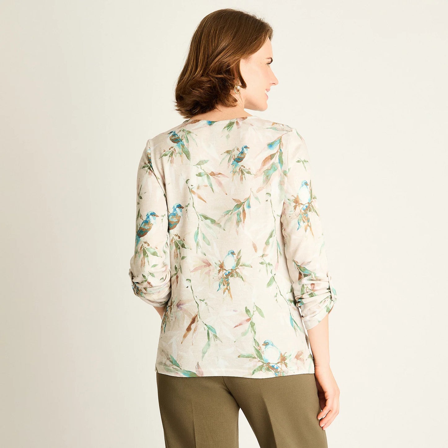 Polera Mujer Verde Estampada