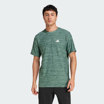 Polera Hombre Entrenamiento Train Essentials Stretch Silver Green