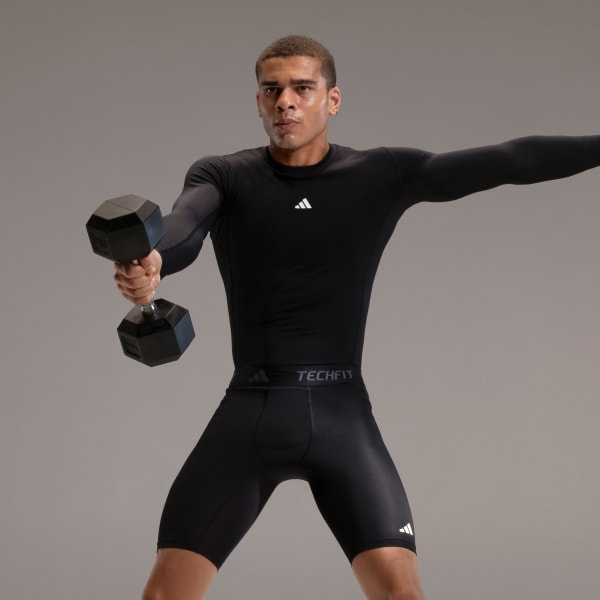 Polera Mujer de Entrenamiento de Compresión TECHFIT Manga Larga Negro