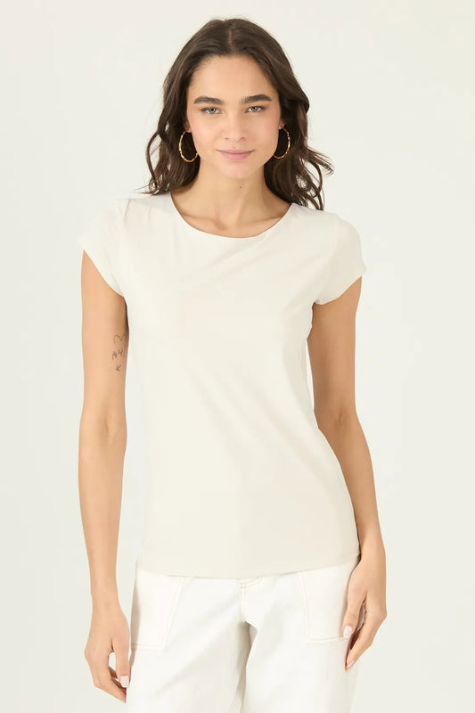 Polera Mujer Manga Corta Beige