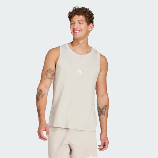 Polera Hombre sin mangas Essentials Small Logo Beige