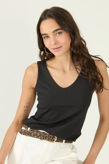 Polera Mujer Sin Mangas Negro