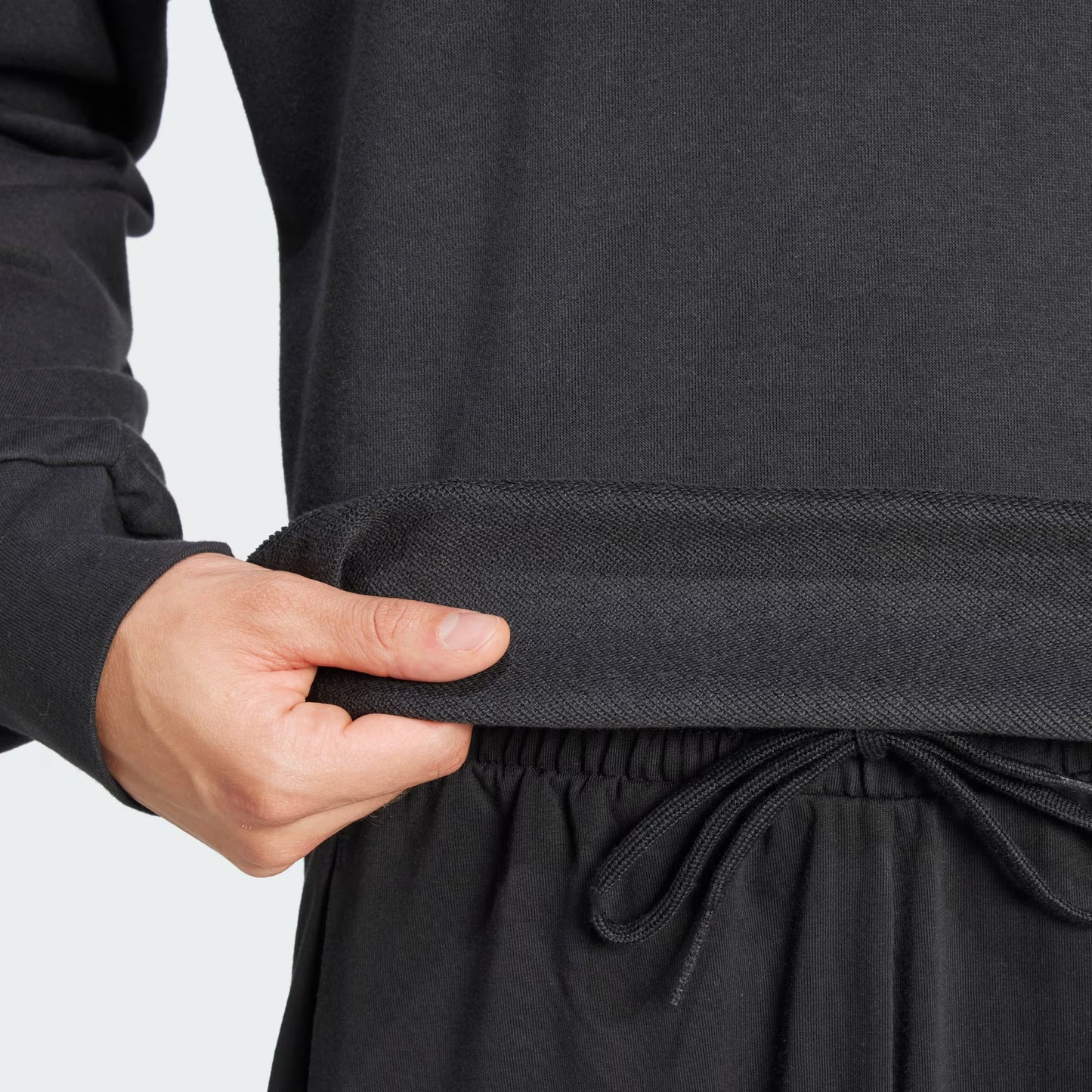 Polerón Hombre Essentials 3 Tiras Felpa Francesa Black / White