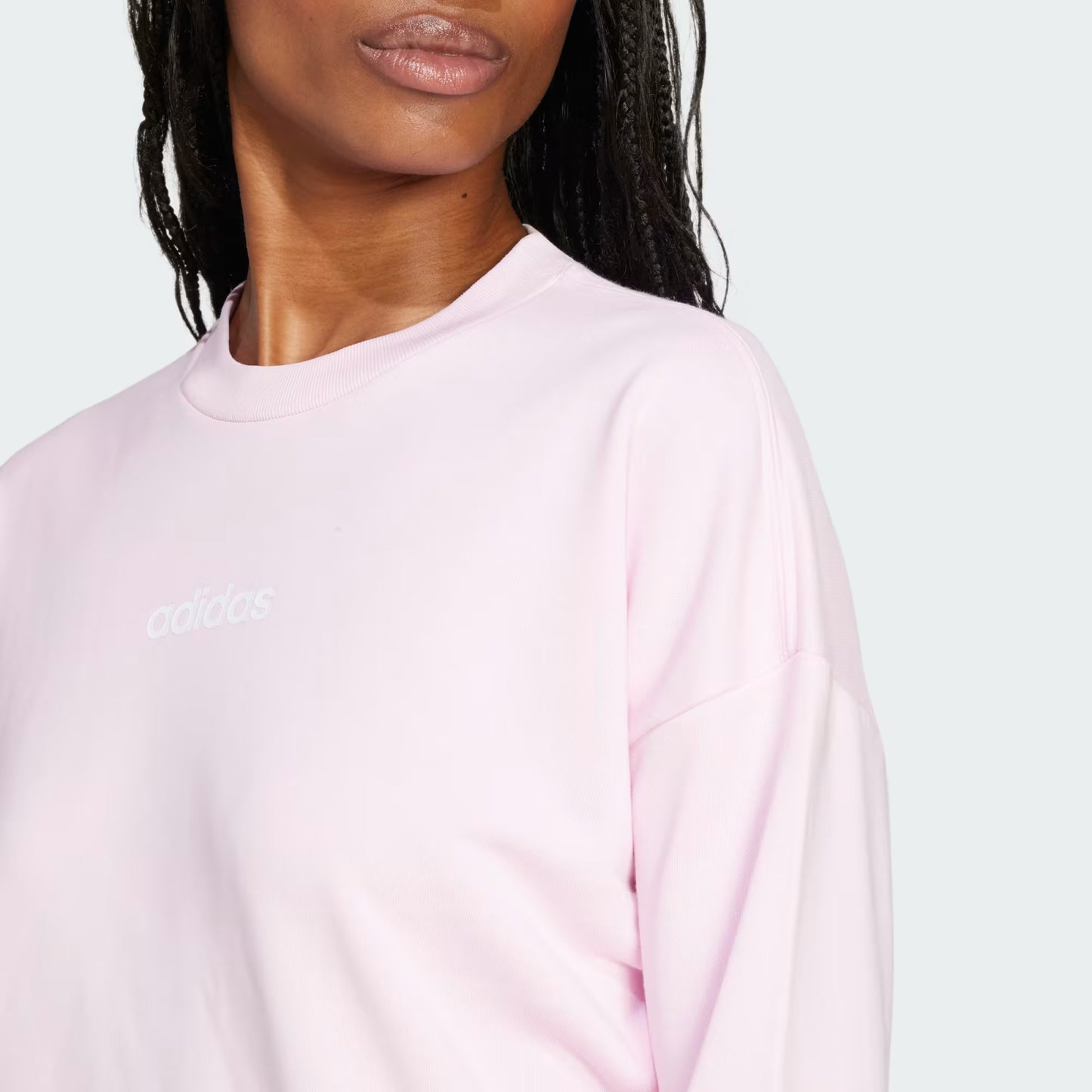 Polerón Mujer Essentials Linear French Terry Clear Pink