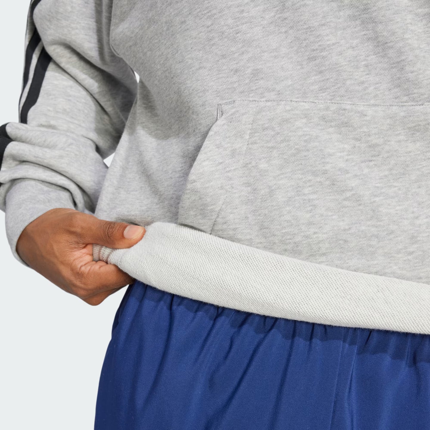 Polerón Hombre con Capucha Essentials 3 Tiras Felpa Francesa Medium Grey Heather