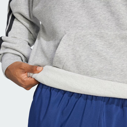 Polerón Hombre con Capucha Essentials 3 Tiras Felpa Francesa Medium Grey Heather