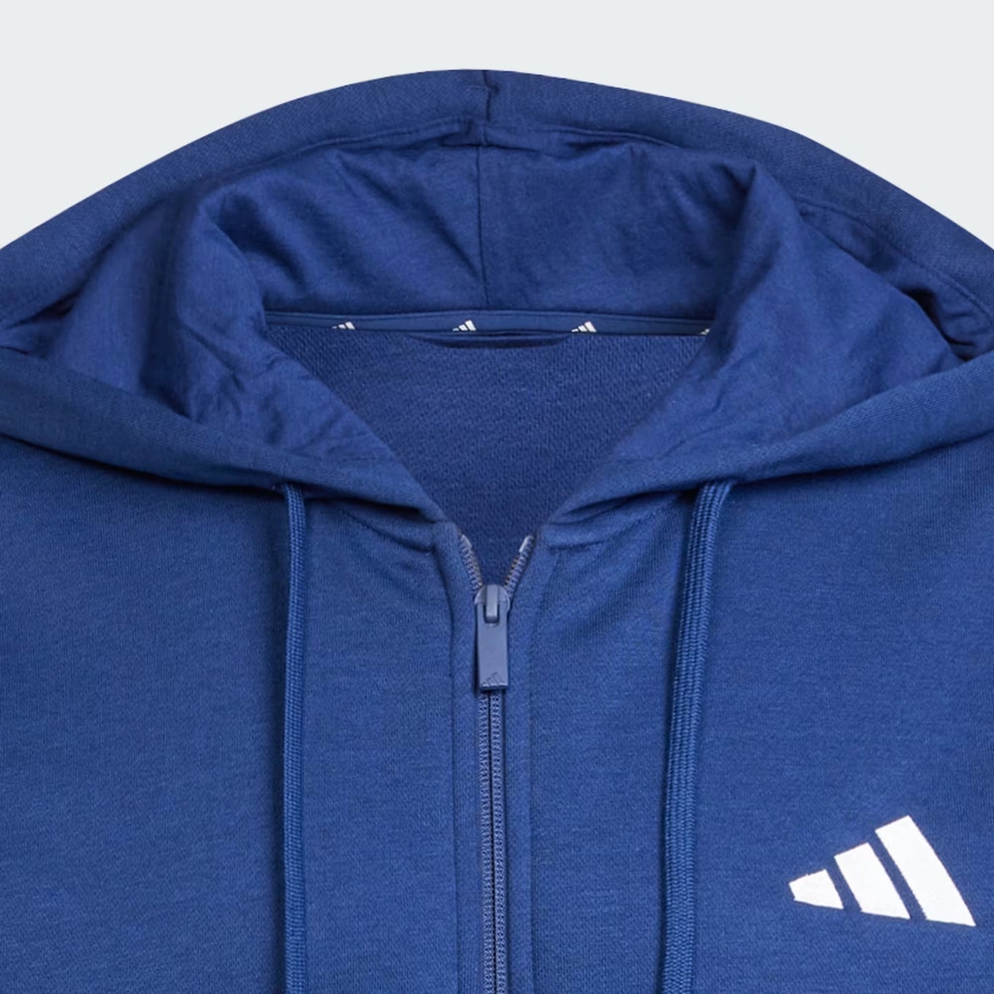 Polerón Hombre con Capucha Essentials Fleece 3 Tiras Dark Blue / White