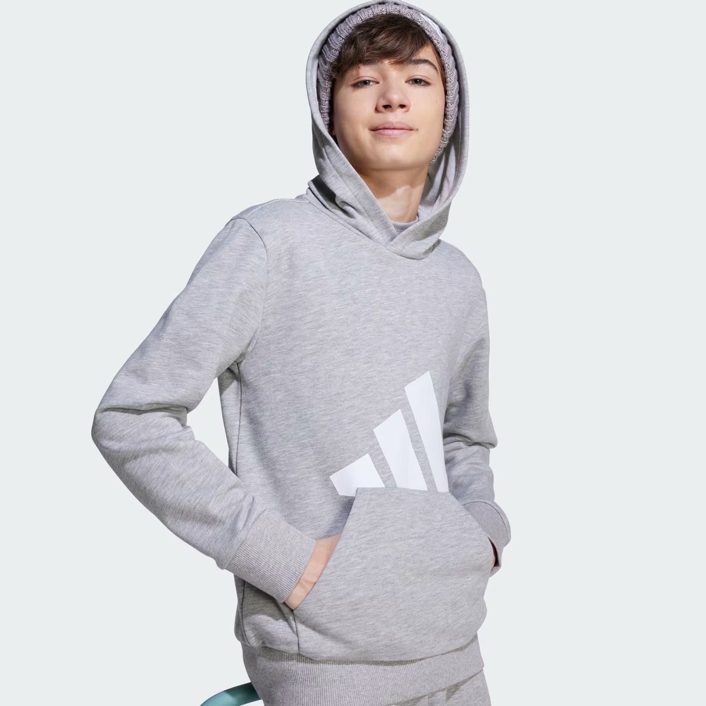 Polerón Niños Capucha Essentials Gris