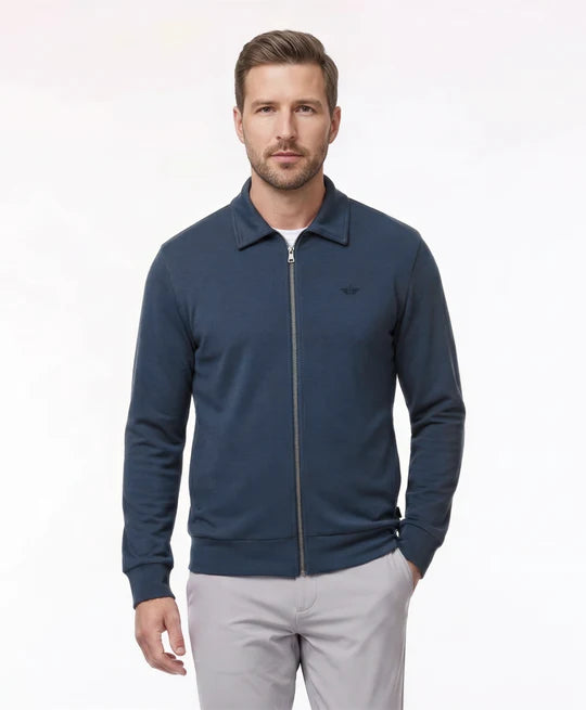 Poleron Hombre Full Zipper Indigo