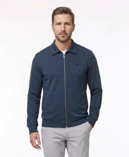 Poleron Hombre Full Zipper Indigo