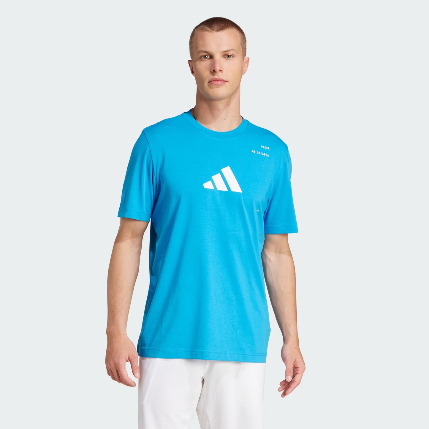 Polera Hombre Padel Category Aeroready Estampado Celeste