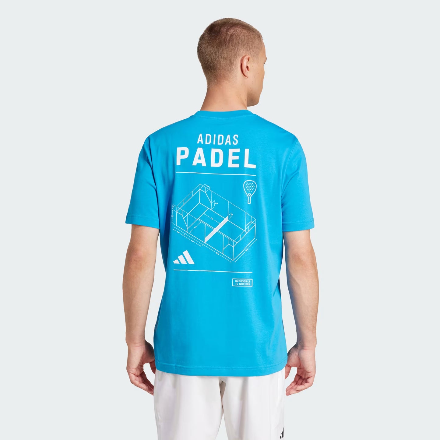 Polera Hombre Padel Category Aeroready Estampado Celeste