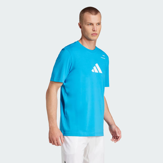 Polera Hombre Padel Category Aeroready Estampado Celeste