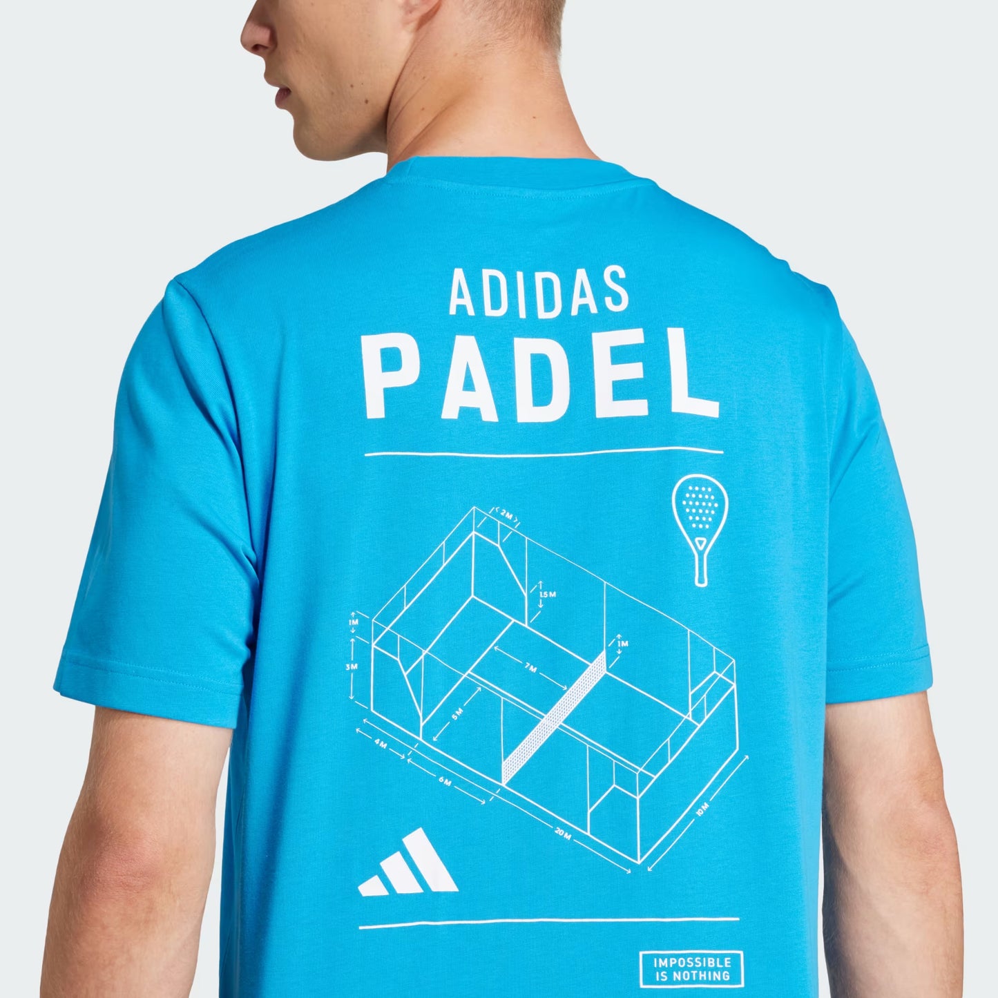 Polera Hombre Padel Category Aeroready Estampado Celeste