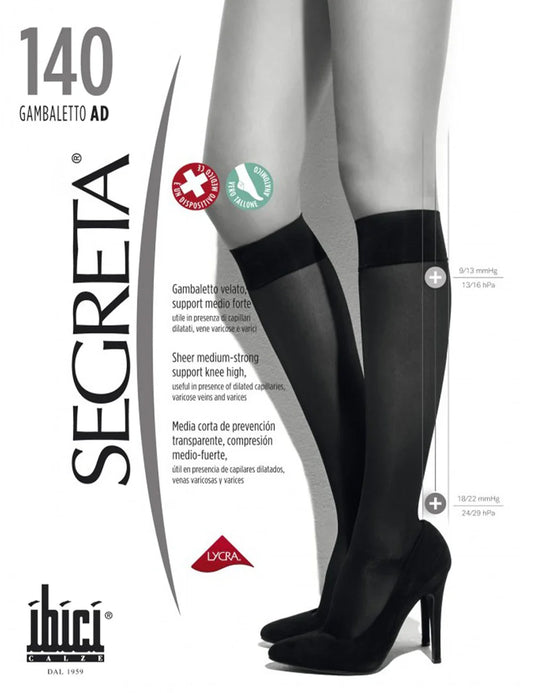 Mini Media Mujer Gambaletto Segreta 140 compresión graduada 18-22 mmHg = 15-20 mmHg Chamois