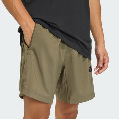 Short Hombre Workout Essentials Base Tejidos Olivo
