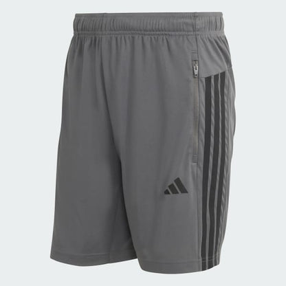 Short Hombre Workout Essentials Base 3 Tiras Piqué 9 Pulgadas Gris Oscuro