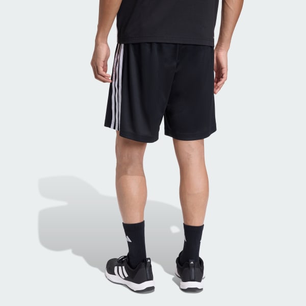 Short Hombre Workout Essentials Base 3 Tiras Piqué 9 Pulgadas Negro