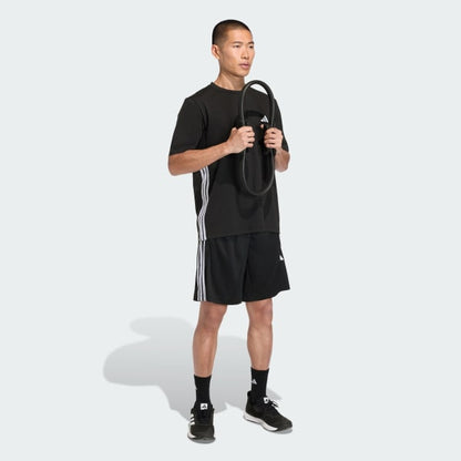 Short Hombre Workout Essentials Base 3 Tiras Piqué 9 Pulgadas Negro