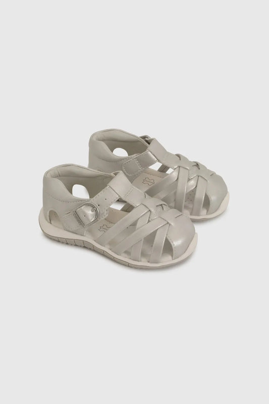 Sandalia Niña Cangrejera Plateada