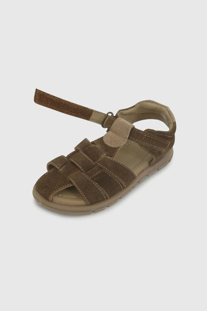 Sandalia Niño De Cuero Café