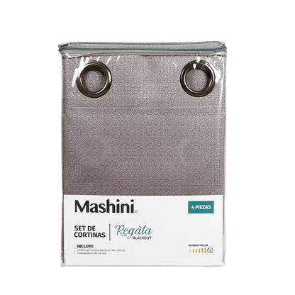 Set Cortinas Blackout Argolla Regata Taupe