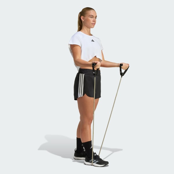 Short Mujer Pacer de Entrenamiento Tejidos con Tiro Alto Negro
