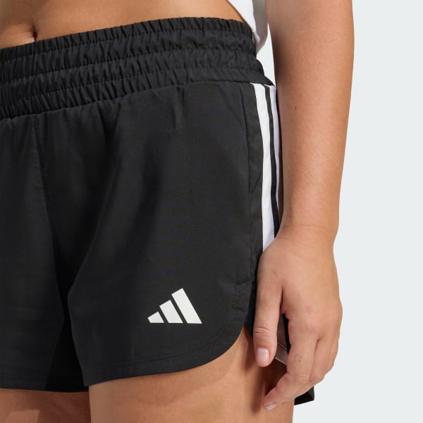 Short Mujer Pacer de Entrenamiento Tejidos con Tiro Alto Negro